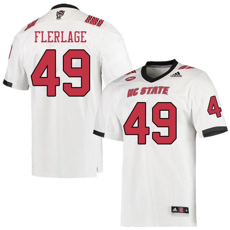 Men #49 Bernard Flerlage NC State Wolfpack College Football Jerseys Sale-White - Click Image to Close